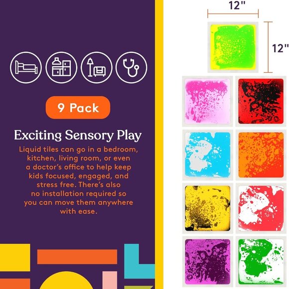 Early Learning Sensory Activity 9 Mats for Toddlers - 1 Set(9 Squares) - Picture 8 of 14